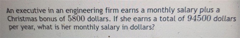 An executive in an engineering firm earns a monthly salary plus a Christmas bonus-example-1