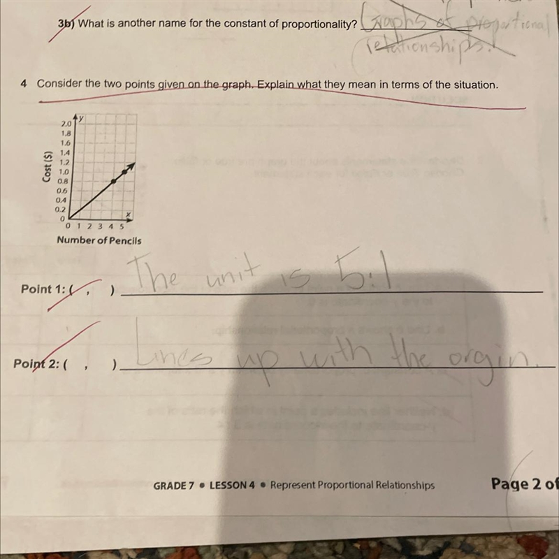 Correct answer and how to getConsider the two points given on the graph. Explain what-example-1