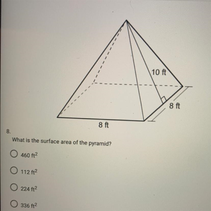 Pls help!!! What is the surface area of the pyramid?-example-1