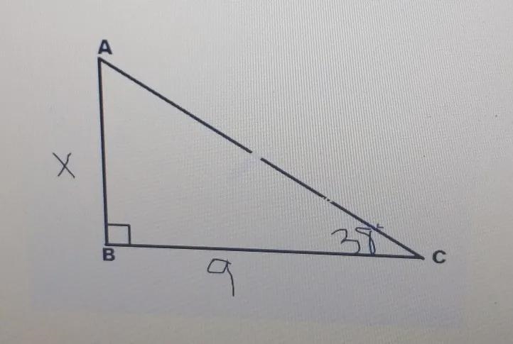 Use Trig Patios to find the missing side, Show all of your work Pound your answer-example-1