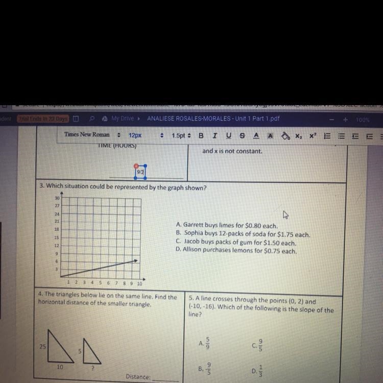 3. Which situation could be represented by the graph shown?3027242118A. Garrett buys-example-1