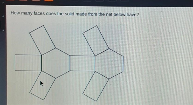 How many faces does the solid made from the net below have? A. 7B. 8C. 12D. 18-example-1