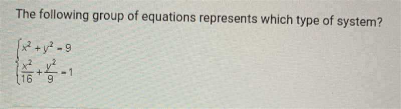 The following group of equations represents which type of system?- 116A. System of-example-1