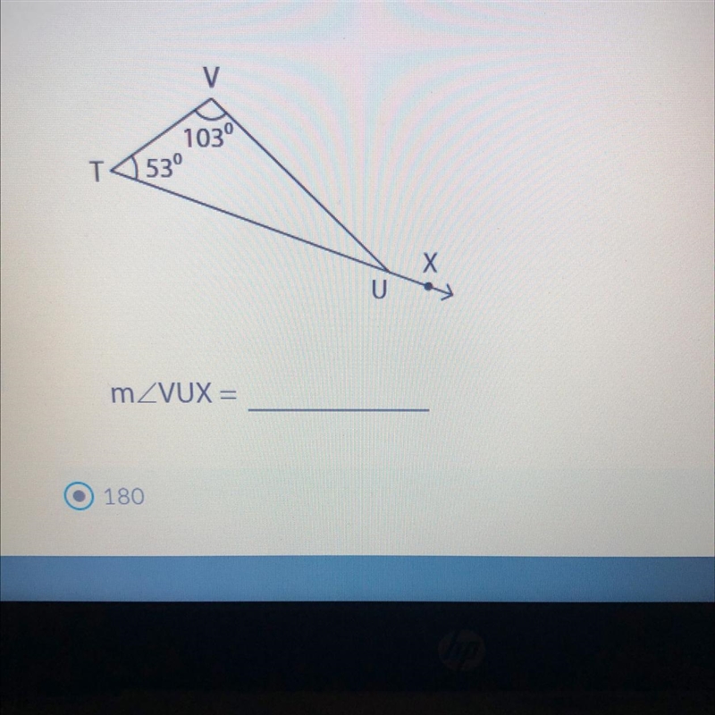 Find the measure of the indicated angle in each triangle The choices are A=180 B=156 C-example-1