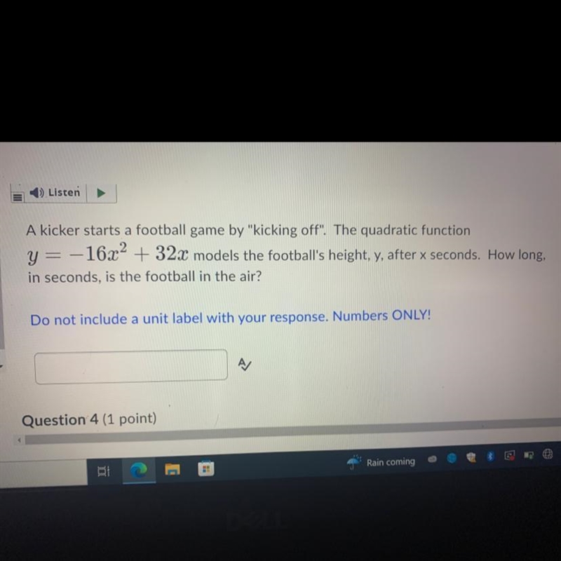 How long in seconds is the football in the air?-example-1