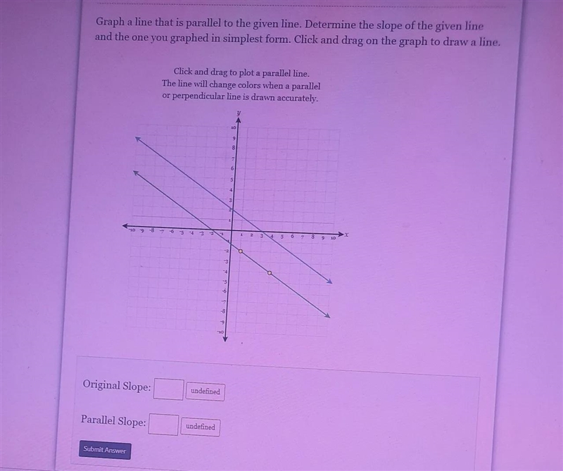 Hi I need helping solving this practice problem Find the slopes of the lines.-example-1