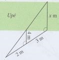 Using the data in the figure, calculate the width x of the river.(word upė means river-example-1