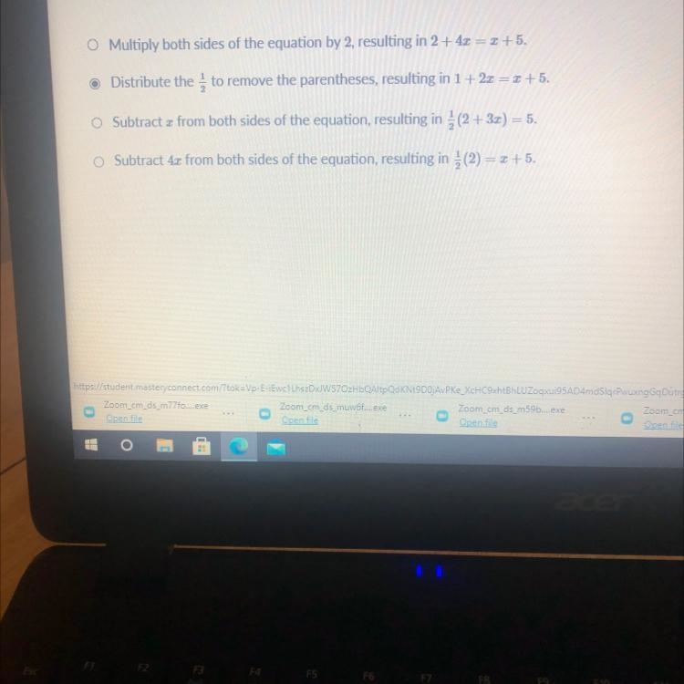 Which could be the first step in solving the equation ; (2 + 42) = 2 +5?O Multiply-example-1