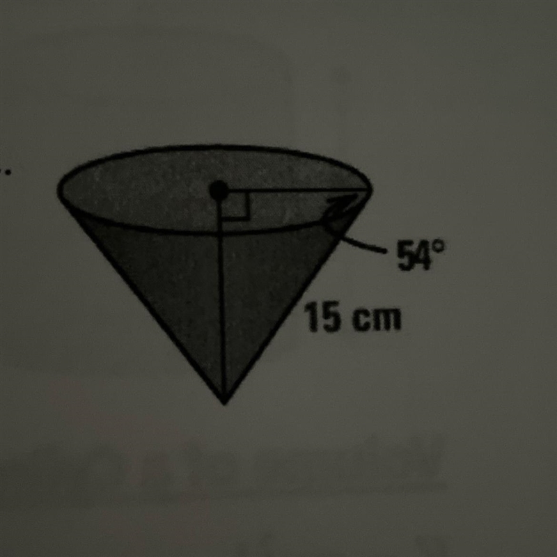 How do I solve for the volume of thsi cone-example-1