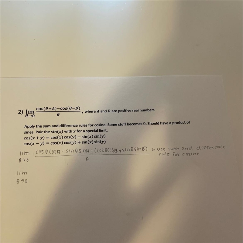 I am learning calculus, and have been stuck on this question. I cannot use Ls Hospital-example-1