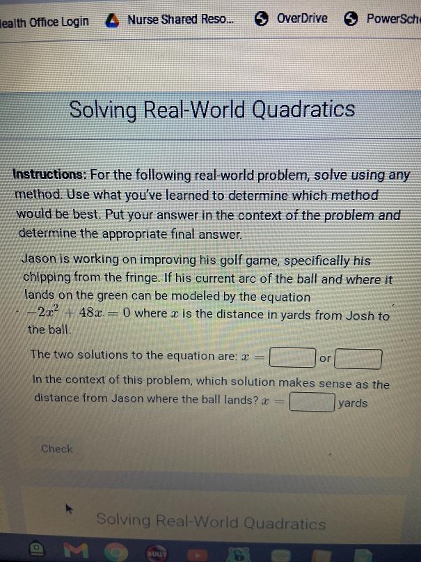 Solving Real-World QuadraticsInstructions: For the following real-world problem, solve-example-1