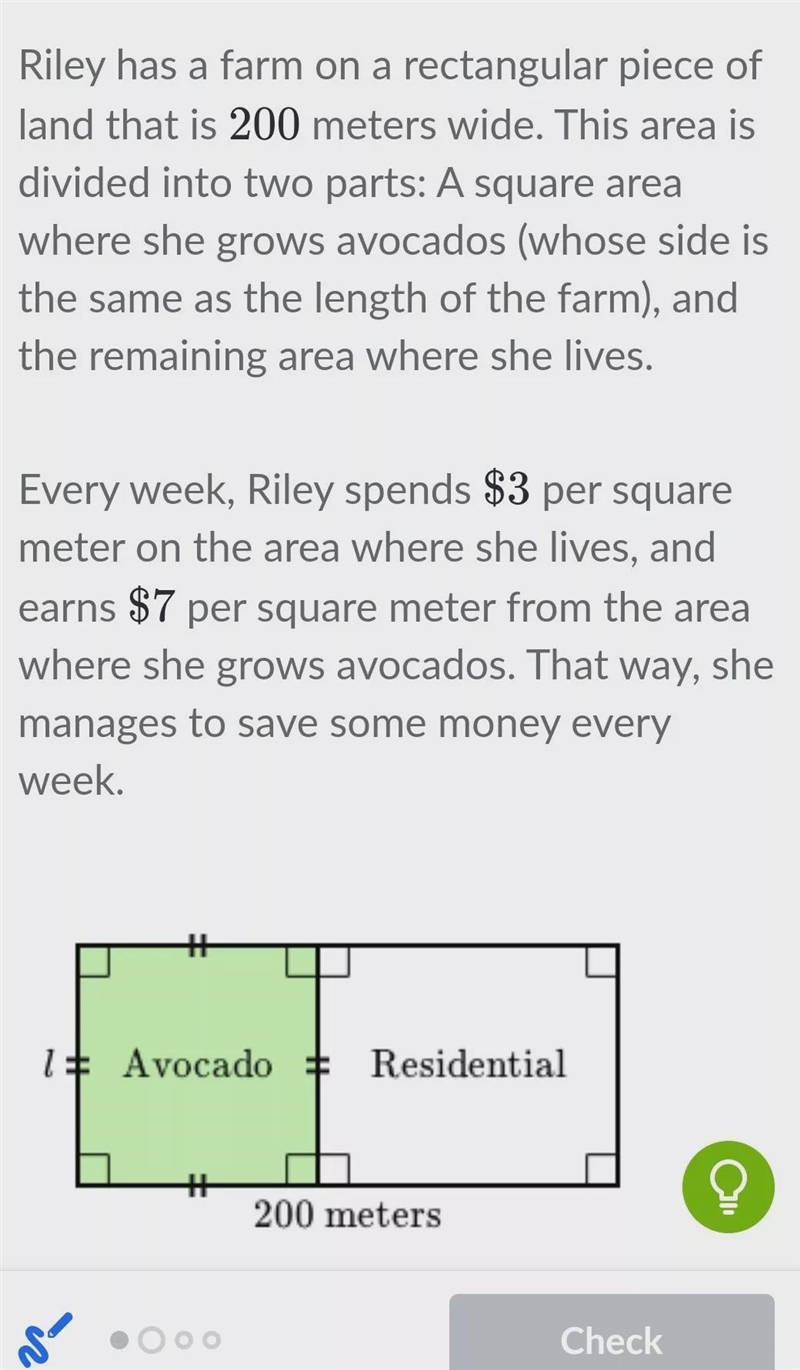 Write an inequality that models the situation.Use l to represent the length of Rileys-example-1