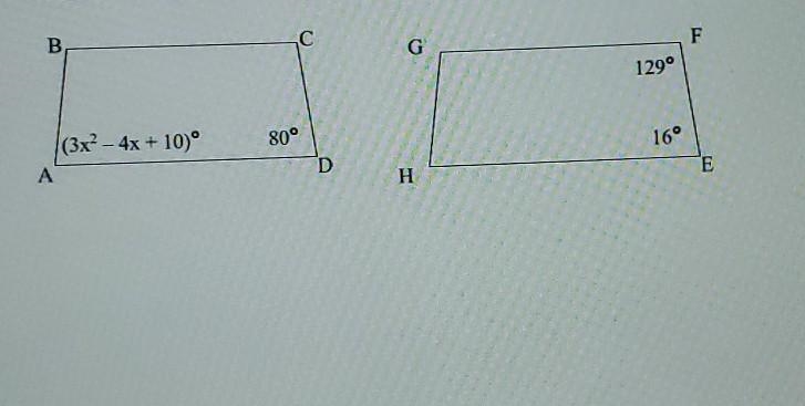 Given ABCD is congruent EFGH. solve for x. Round the answers to the nearest hundredth-example-1