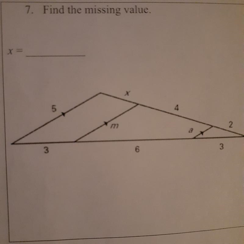 Find the missing value. X 5 3 3 6 equal-example-1