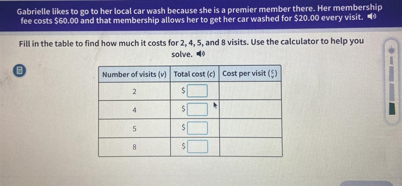 M6L1Relationships between QuantitiesSignGabrielle likes to go to her local car wash-example-1