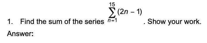 HELP ASAP!! Find the sum of the series-example-1