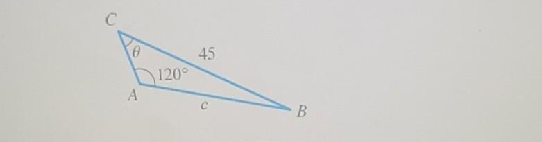 Use the Law of Sines to find the indicated angle 0. (Assume c = 30. Round your answer-example-1