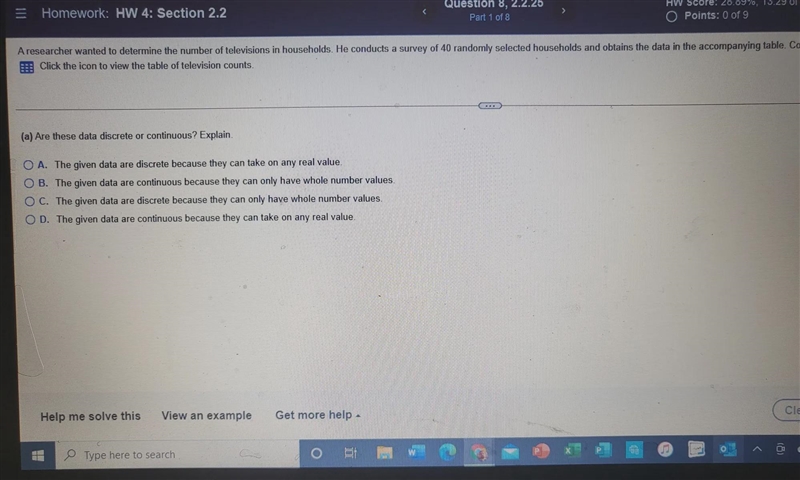 a researcher wants a term of the number of televisions and how so he doesn't serve-example-1