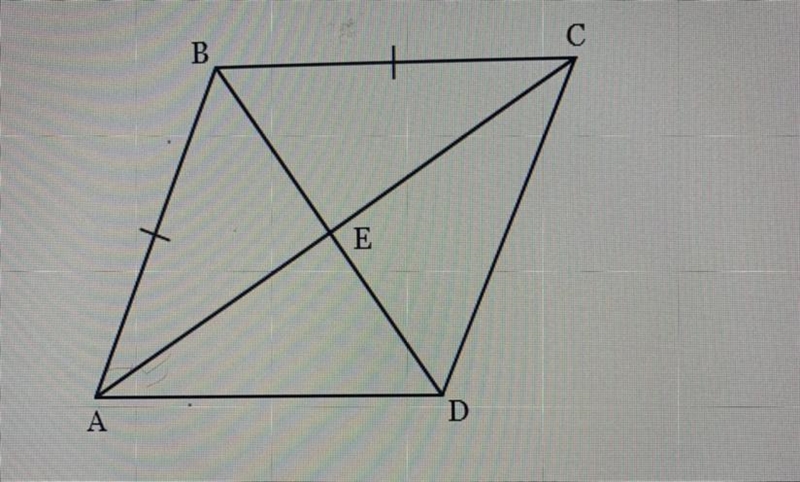 Given: ABCD is a parallelogram and AB is congruent to BCProve AC is perpendicular-example-1