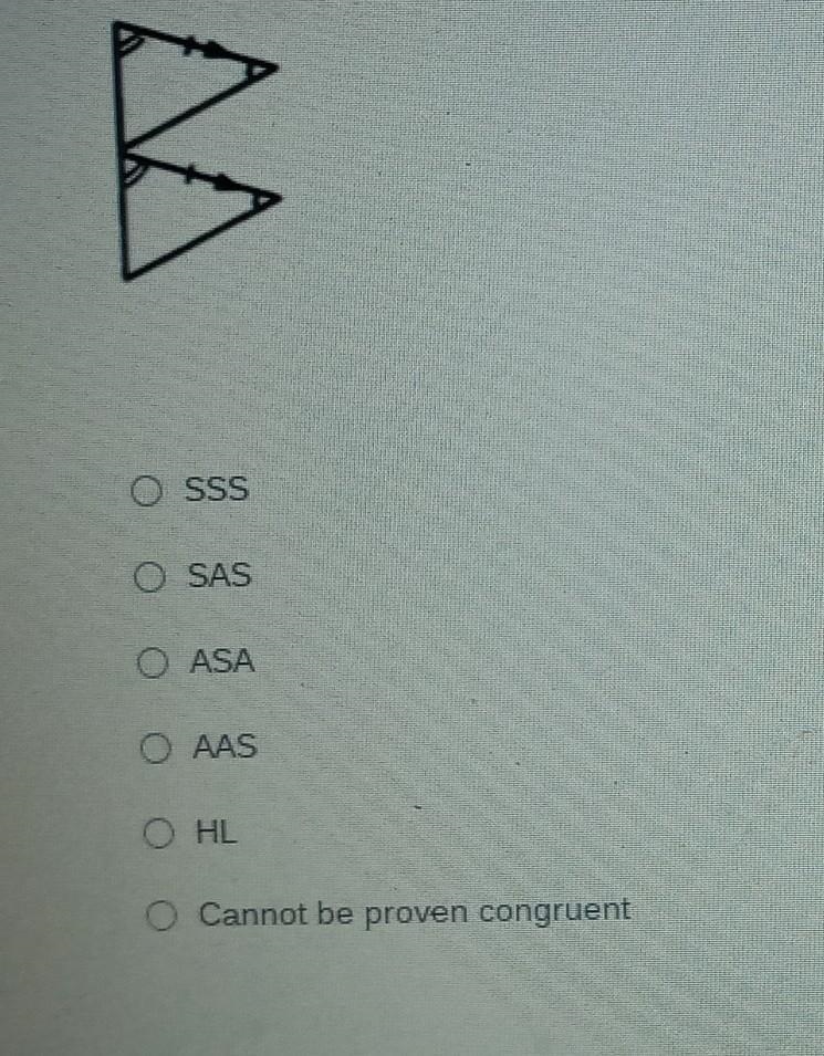 Compare the triangles and determjne whether they can be proven congruent, if possible-example-1