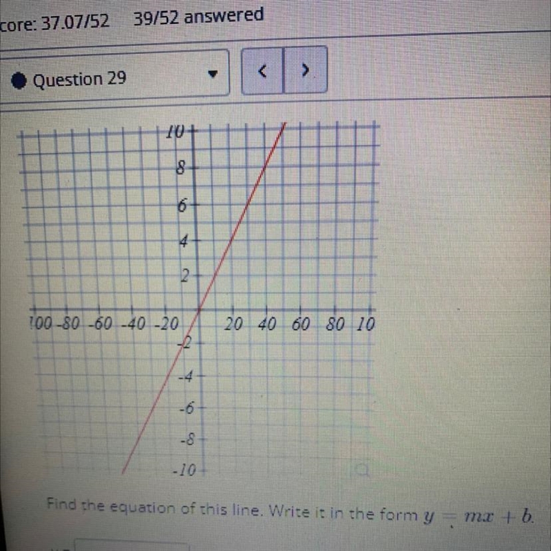 Please help Find the equation of this line Write it in the form y=mx+b Y=?-example-1