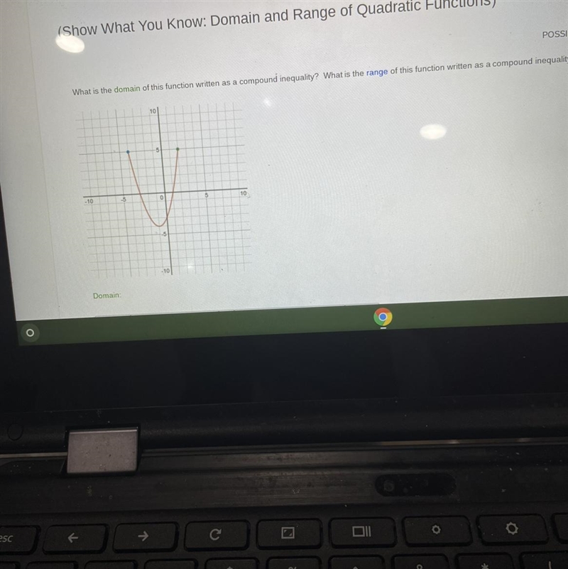 What is the domain of the function written as a compound inequality?-example-1