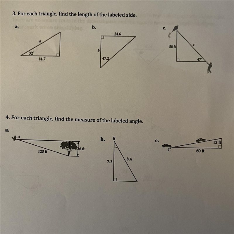 3. For each triangle, find the length of the labeled side.-example-1