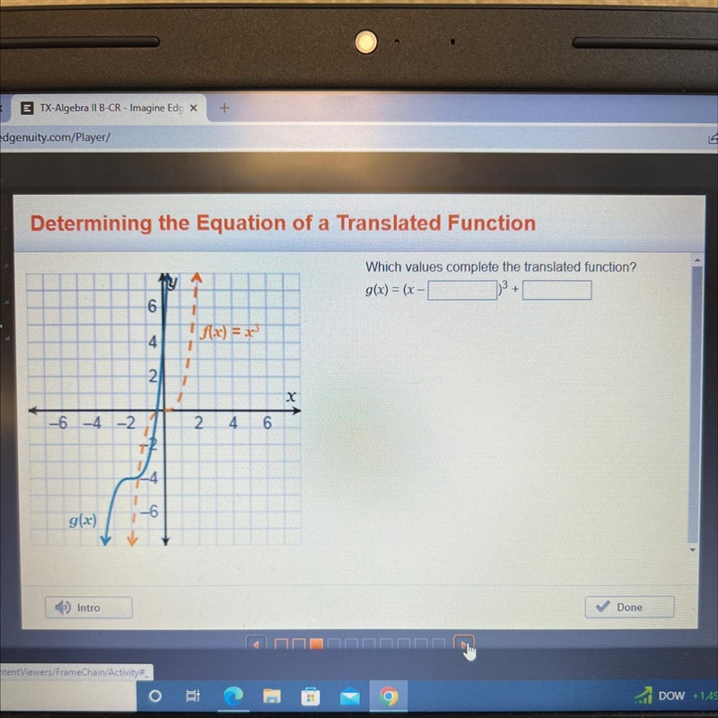 Which values complete the translated function?-example-1