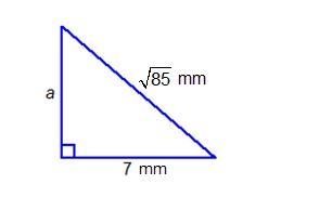 What is the length of the unknown leg in the right triangle?6 mm8 mmStartRoot 78 EndRoot-example-1