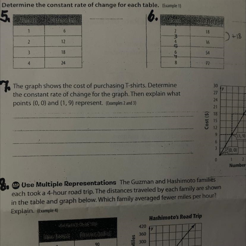 Please help me determine the constant rate of change for both of these tables. 5 and-example-1