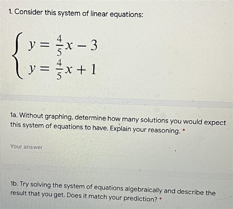 1. Consider this system of linear equations:=-S y = x - 3y = -x +141a. Without graphing-example-1