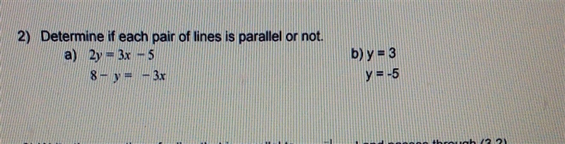 Determine if each pair of lines is parallel or not.-example-1