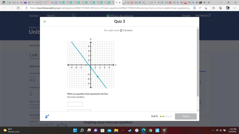 Write an equation that represents the line-example-1