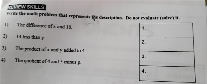 Help plz The difference of x and 10 14 less than y​-example-1