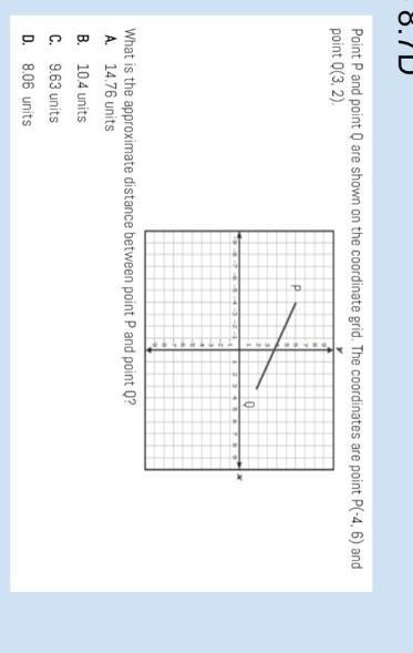 What is the approximate distance between point p and q?-example-1