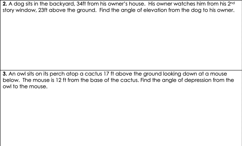 Geometry Angle of Depression and Angle of Elevation. 2. - 3.-example-1