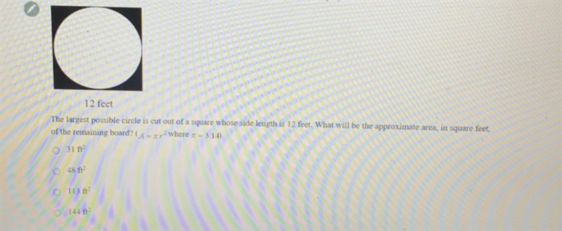 What is the approximate area, in square feet of the remaining board?-example-1