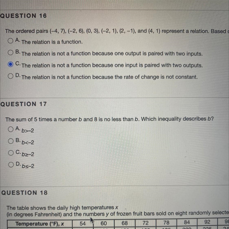 The sum of 5 times a number b and 8 is no less than b. Which inequality describes-example-1