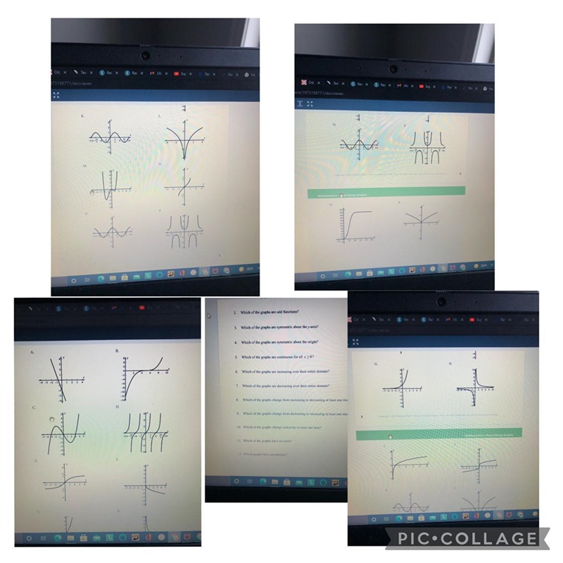 Match the corresponding letter with the number. Note: some graphs will be selected-example-1