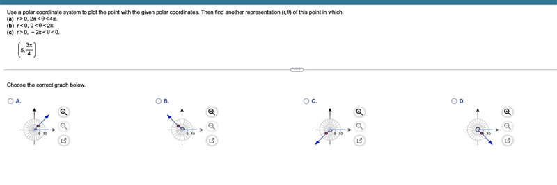 Use a polar coordinate system to plot the point with the given polar coordinates. Then-example-1