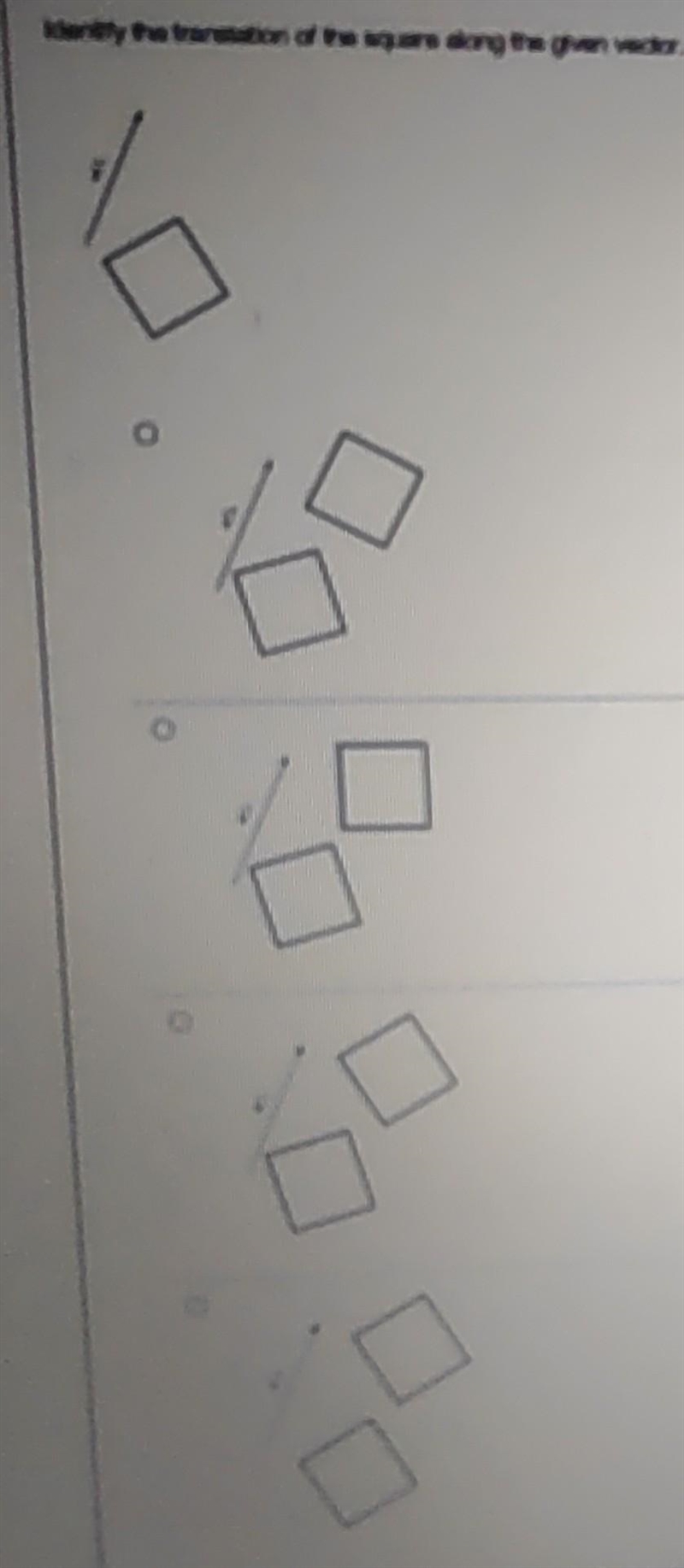 Identify the translation of the square along the given vector.-example-1