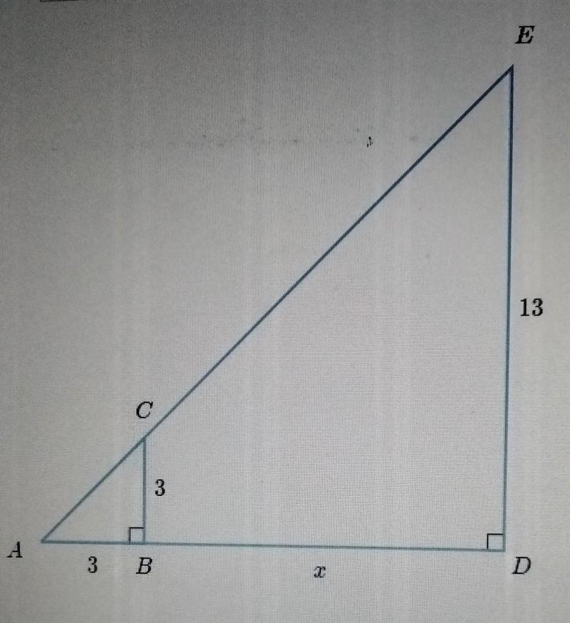 Solve similar triangles (advance)​ solve for x-example-1