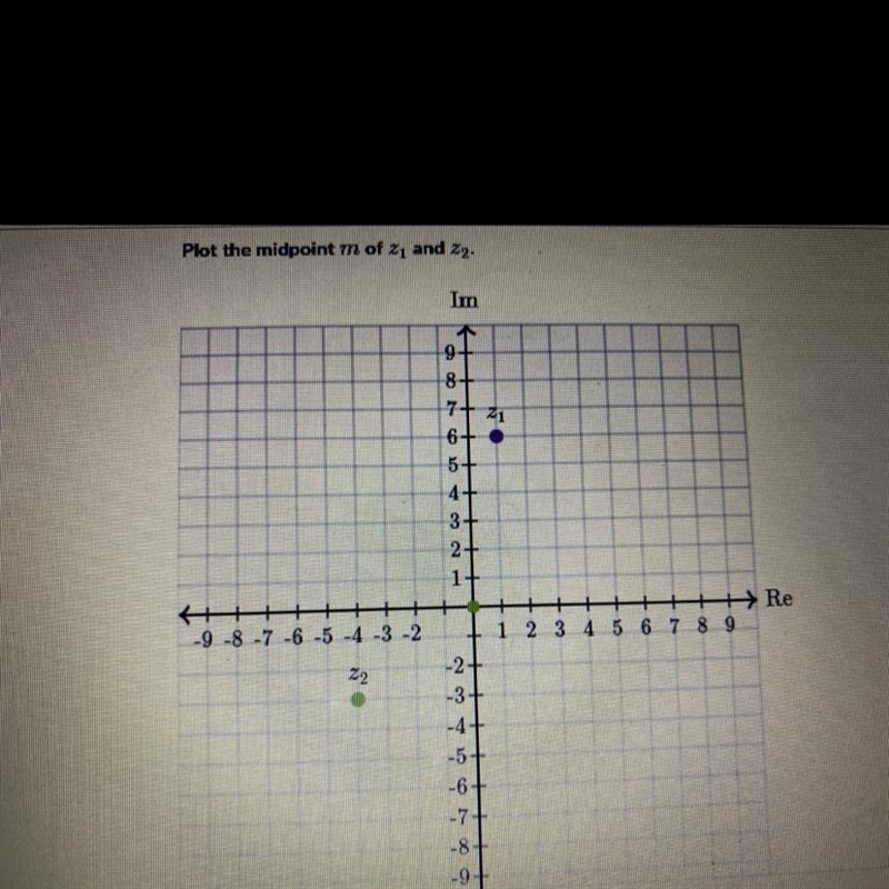 Plot the midpoint m of 21 and 22.ImAO 098+72176-54321+A++++++-9-8-7-6 -5 -4 -3-2+++++ +++ Re-example-1