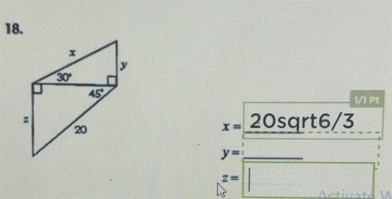 I need help with this question... it's about special triangles and I need to find-example-1