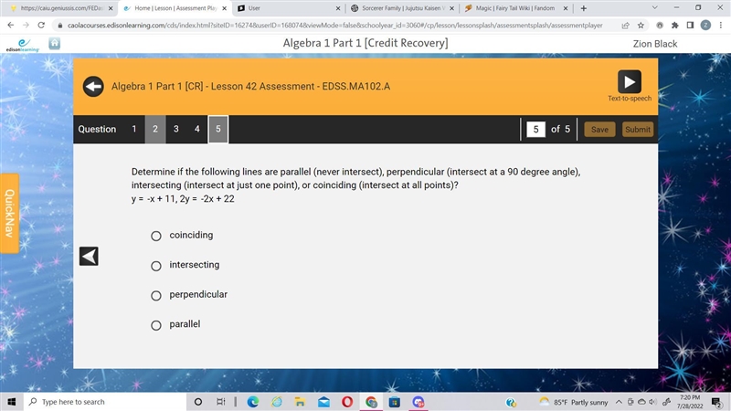 Determine if the following lines are parallel (never intersect), perpendicular (intersect-example-1