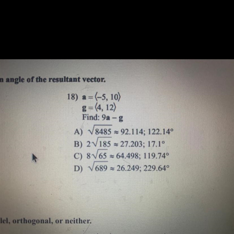 I need to find the magnitude and direction angle of the resultant vector. I am having-example-1