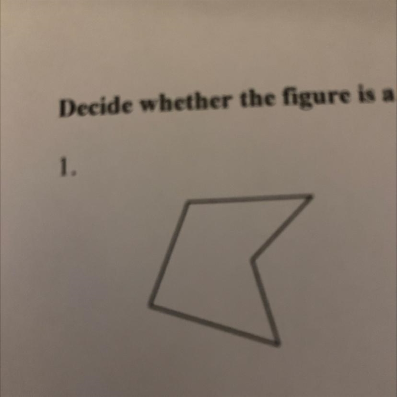 Decide whether the figure is a polygon. If so, tell what type. If not, explain why-example-1