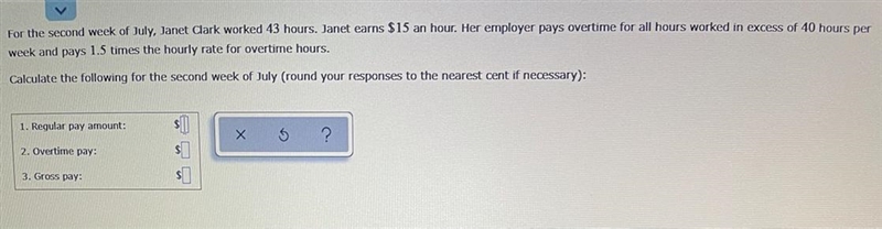 What is the regular pay amount? Overtime pay? Gross pay?-example-1