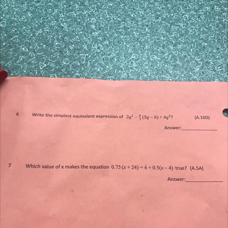 I need help with problem 6 on my Algebra 1 homework-example-1