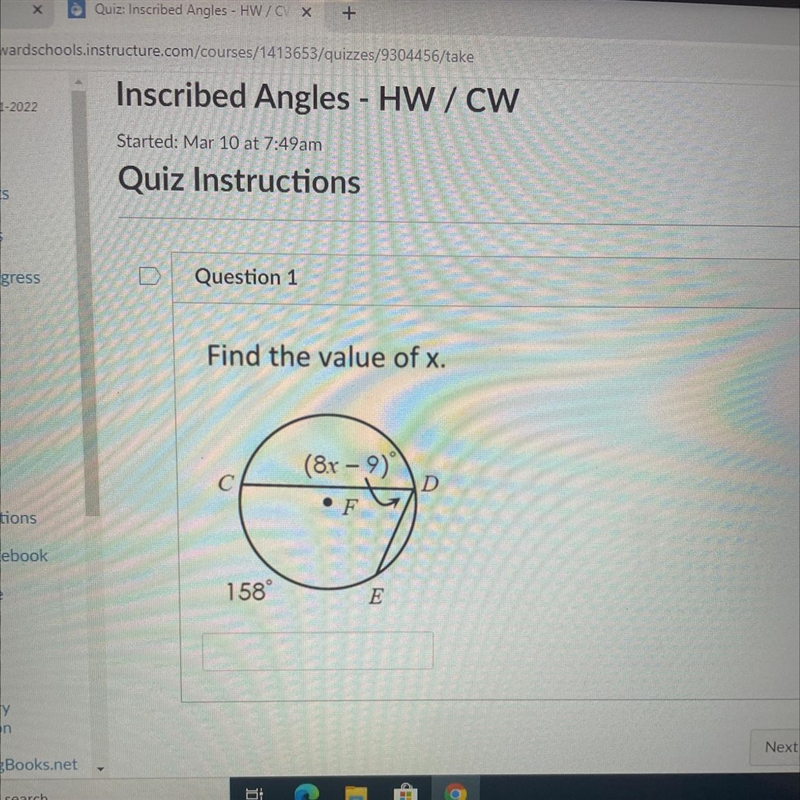 Find the value of x Can u please explain-example-1